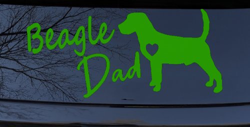 Beagle Dad Dog with Heart Car or Truck Window Decal Sticker