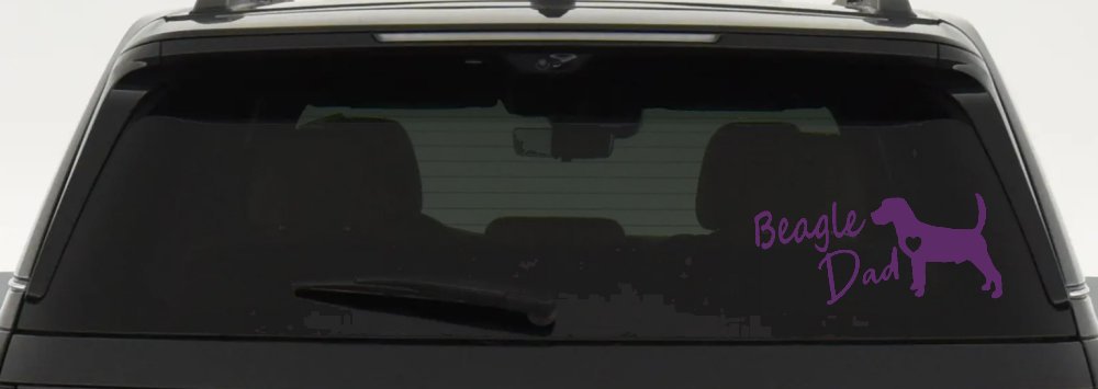 Beagle Dad Dog with Heart Car or Truck Window Decal Sticker