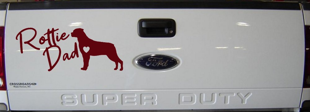 Rottie Dad Rottweiler Dog with Heart Car or Truck Window Decal Sticker