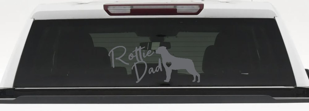Rottie Dad Rottweiler Dog with Heart Car or Truck Window Decal Sticker