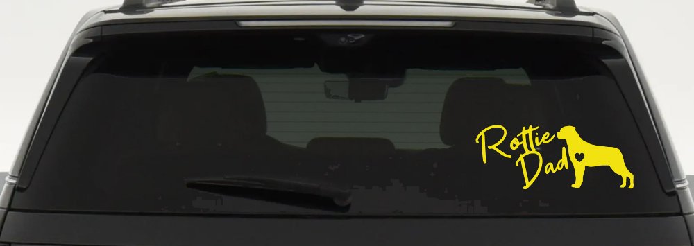 Rottie Dad Rottweiler Dog with Heart Car or Truck Window Decal Sticker