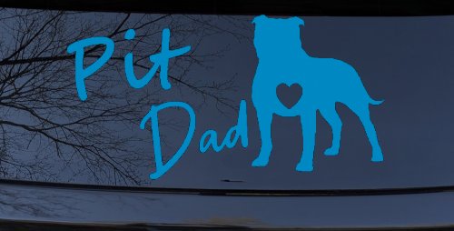 Pit Bull Pitbull Dad Dog with Heart Car or Truck Window Decal Sticker