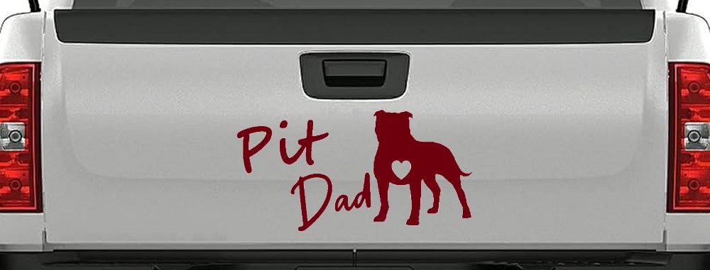 Pit Bull Pitbull Dad Dog with Heart Car or Truck Window Decal Sticker