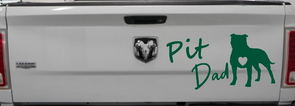 Pit Bull Pitbull Dad Dog with Heart Car or Truck Window Decal Sticker