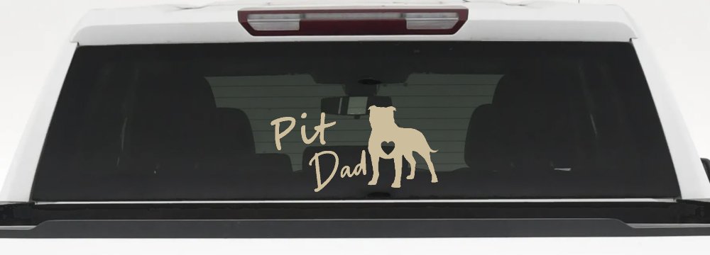 Pit Bull Pitbull Dad Dog with Heart Car or Truck Window Decal Sticker