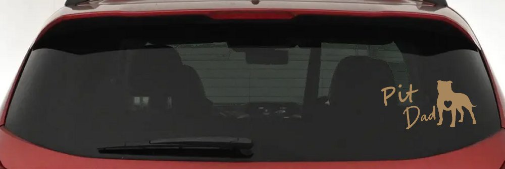 Pit Bull Pitbull Dad Dog with Heart Car or Truck Window Decal Sticker