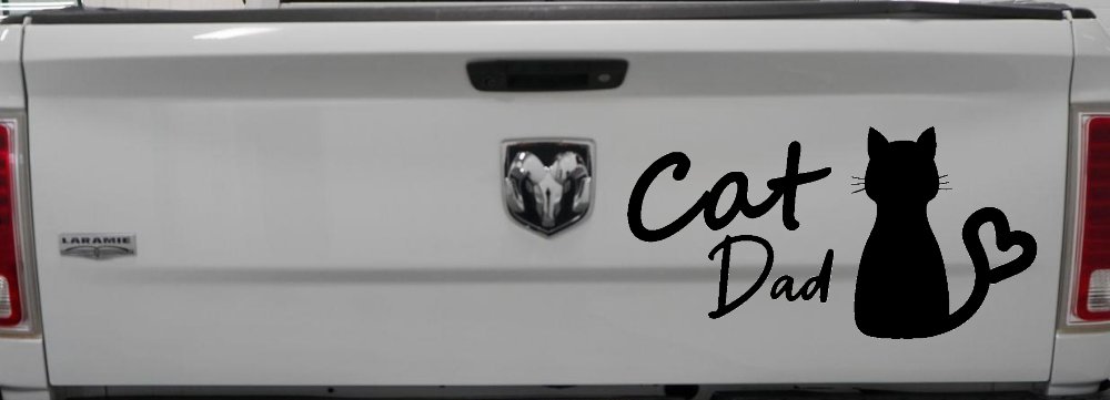 Cat Dad with Heart Car or Truck Window Decal Sticker