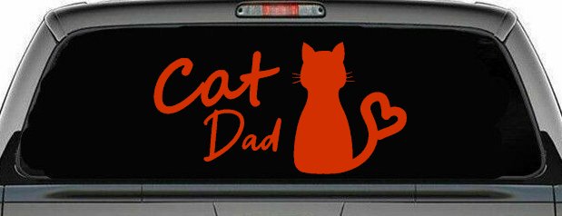 Cat Dad with Heart Car or Truck Window Decal Sticker