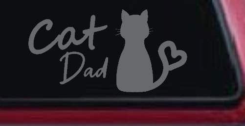 Cat Dad with Heart Car or Truck Window Decal Sticker