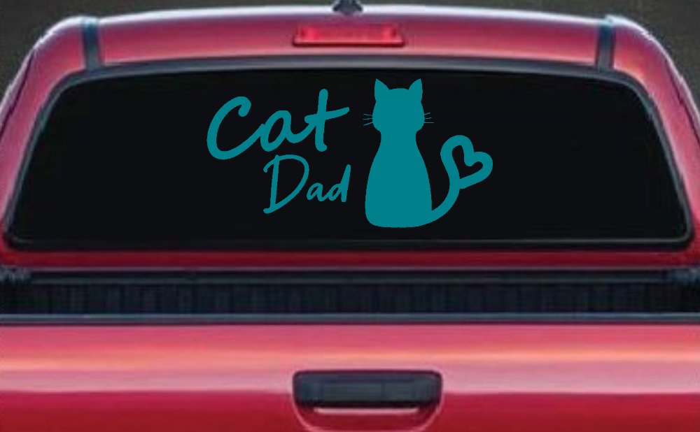 Cat Dad with Heart Car or Truck Window Decal Sticker