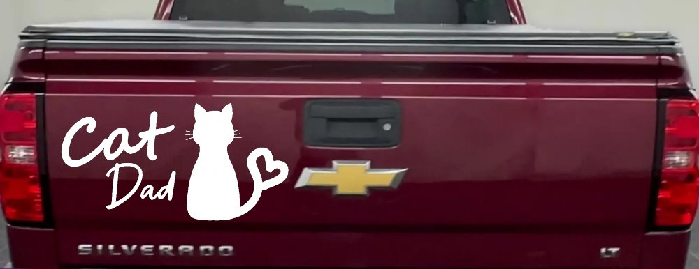 Cat Dad with Heart Car or Truck Window Decal Sticker