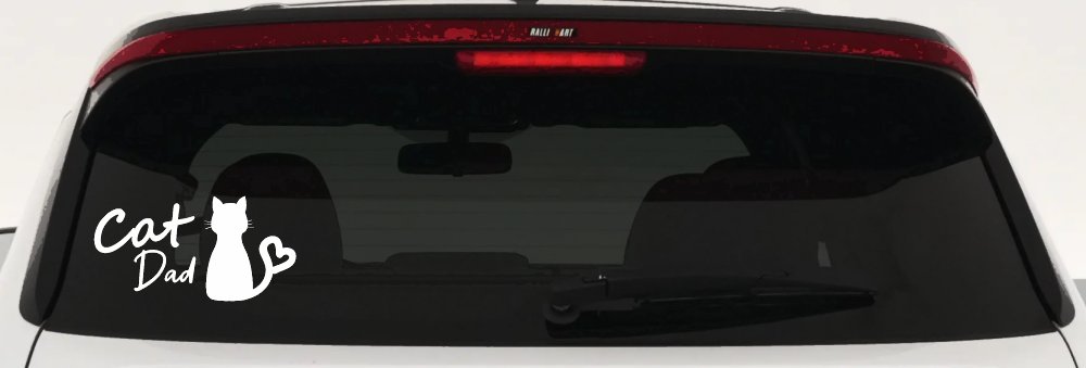 Cat Dad with Heart Car or Truck Window Decal Sticker