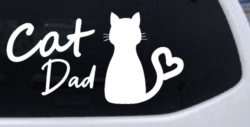 Cat Dad with Heart Car or Truck Window Decal Sticker