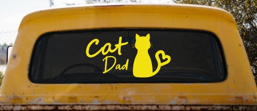 Cat Dad with Heart Car or Truck Window Decal Sticker