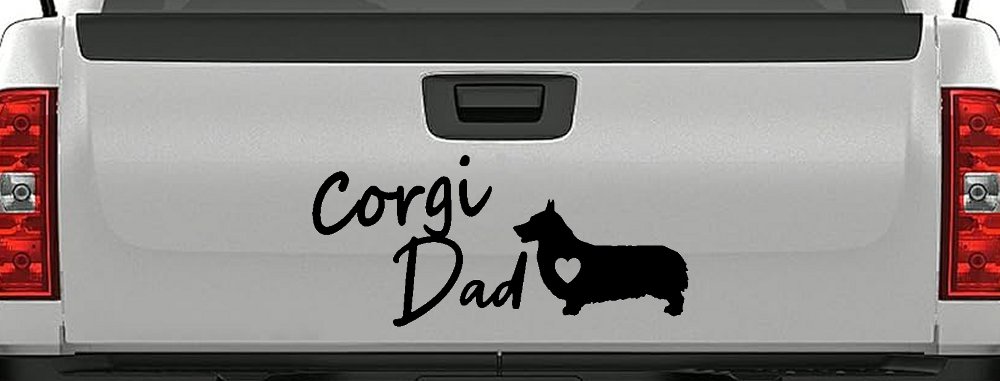 Corgi Dad Dog with Heart Car or Truck Window Decal Sticker