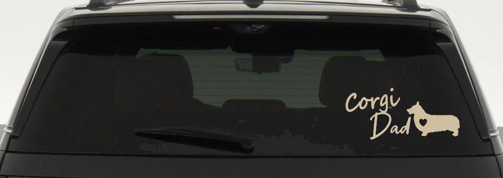 Corgi Dad Dog with Heart Car or Truck Window Decal Sticker