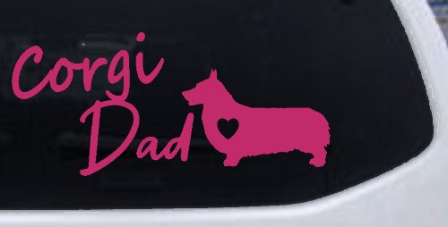 Corgi Dad Dog with Heart Car or Truck Window Decal Sticker