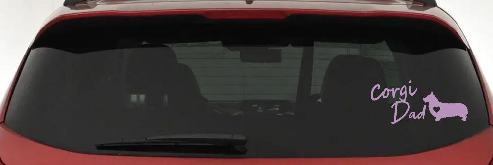 Corgi Dad Dog with Heart Car or Truck Window Decal Sticker