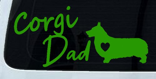 Corgi Dad Dog with Heart Car or Truck Window Decal Sticker