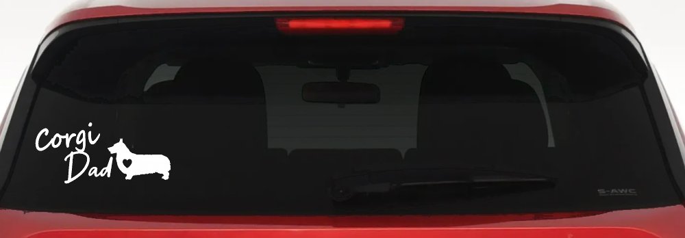 Corgi Dad Dog with Heart Car or Truck Window Decal Sticker