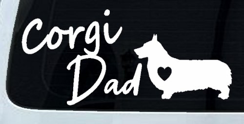 Corgi Dad Dog with Heart Car or Truck Window Decal Sticker