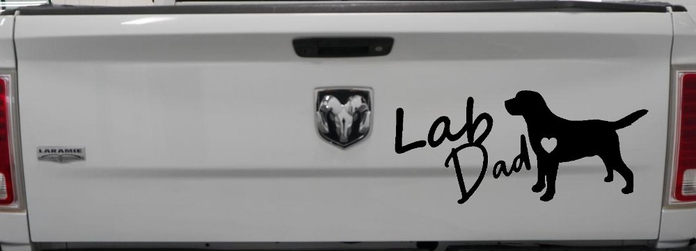 Lab Dad Labrador Retriever Dog Car or Truck Window Decal Sticker (Black)