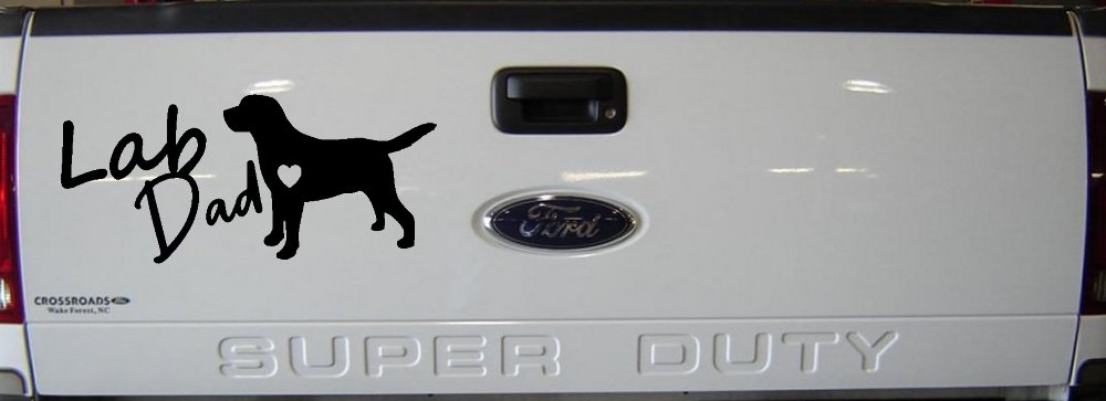Lab Dad Labrador Retriever Dog Car or Truck Window Decal Sticker (Black)