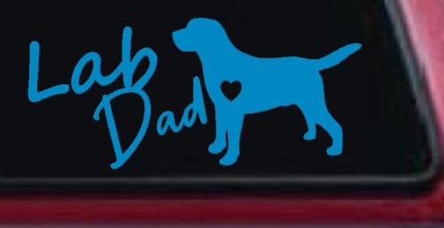 Lab Dad Labrador Retriever Dog Car or Truck Window Decal Sticker (Blue)