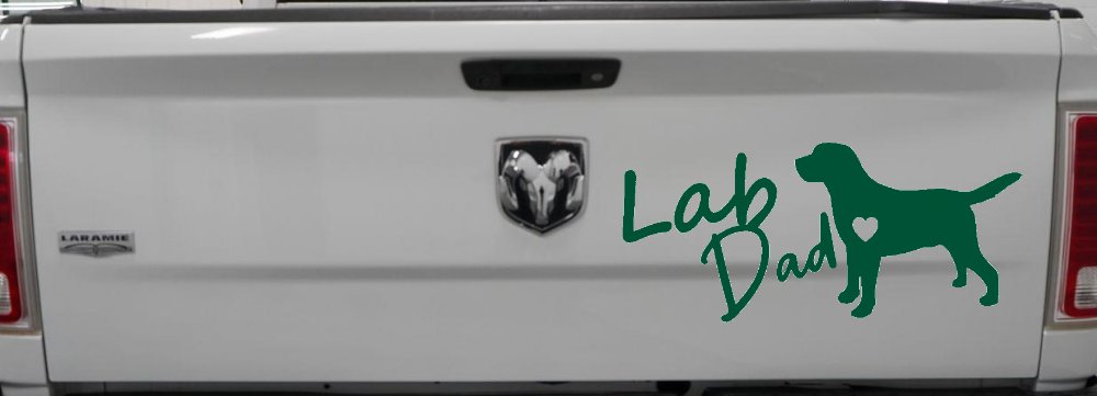 Lab Dad Labrador Retriever Dog Car or Truck Window Decal Sticker (Dark Green)