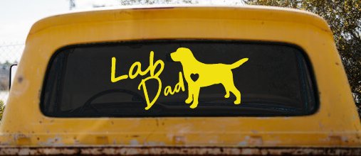 Lab Dad Labrador Retriever Dog Car or Truck Window Decal Sticker (Yellow)
