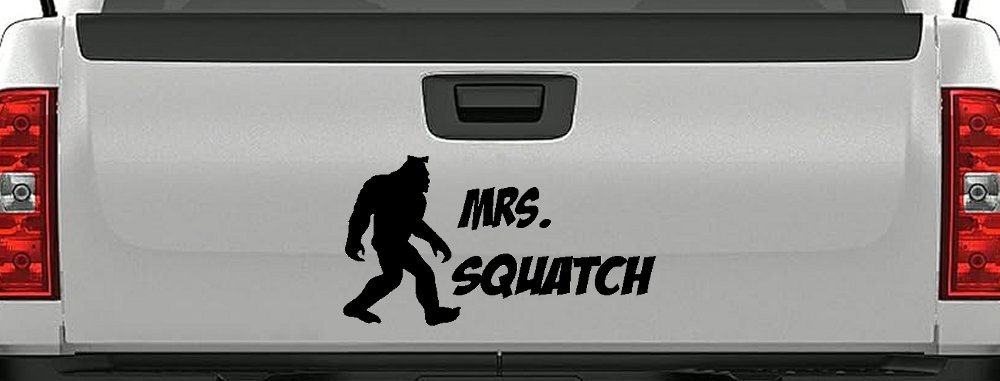 Mrs Squatch Lady Girl Woman Bigfoot Car or Truck Window Vinyl Decal Sticker (Black)