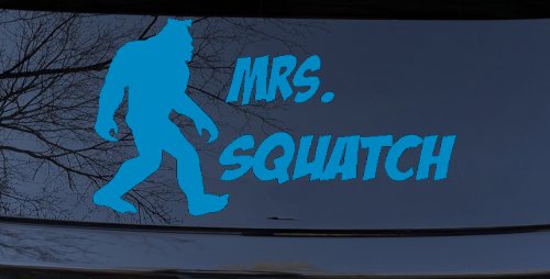 Mrs Squatch Lady Girl Woman Bigfoot Car or Truck Window Vinyl Decal Sticker (Blue)