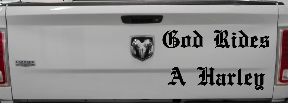 God Rides A Harley Biker Car or Truck Window Decal Sticker