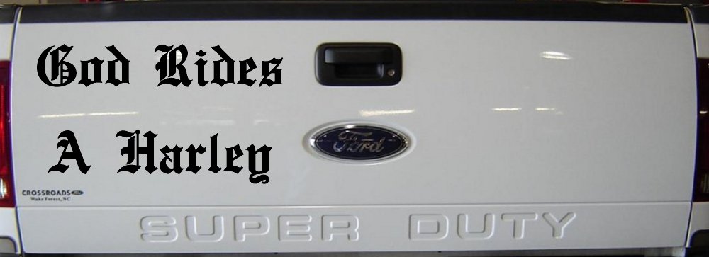 God Rides A Harley Biker Car or Truck Window Decal Sticker (Black)