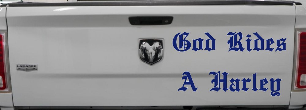 God Rides A Harley Biker Car or Truck Window Decal Sticker