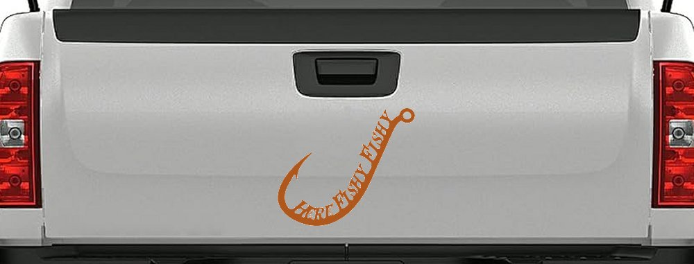 Here Fishy Fishy Fishing Hook Fishing Car or Truck Window Decal Sticker