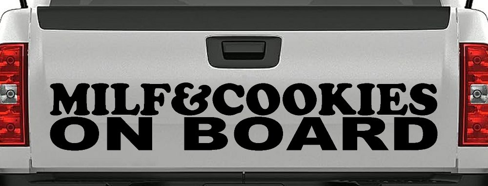 MILF & Cookies On Board Funny Car or Truck Window Decal Sticker