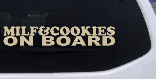 MILF & Cookies On Board Funny Car or Truck Window Decal Sticker