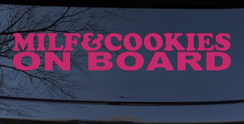 MILF & Cookies On Board Funny Car or Truck Window Decal Sticker