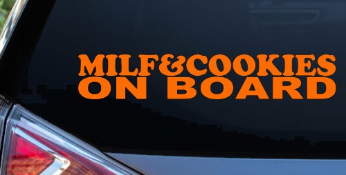 MILF & Cookies On Board Funny Car or Truck Window Decal Sticker