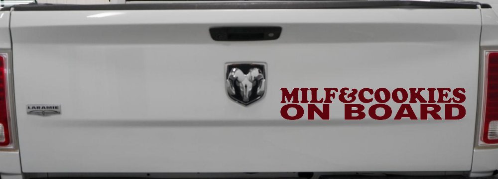 MILF & Cookies On Board Funny Car or Truck Window Decal Sticker