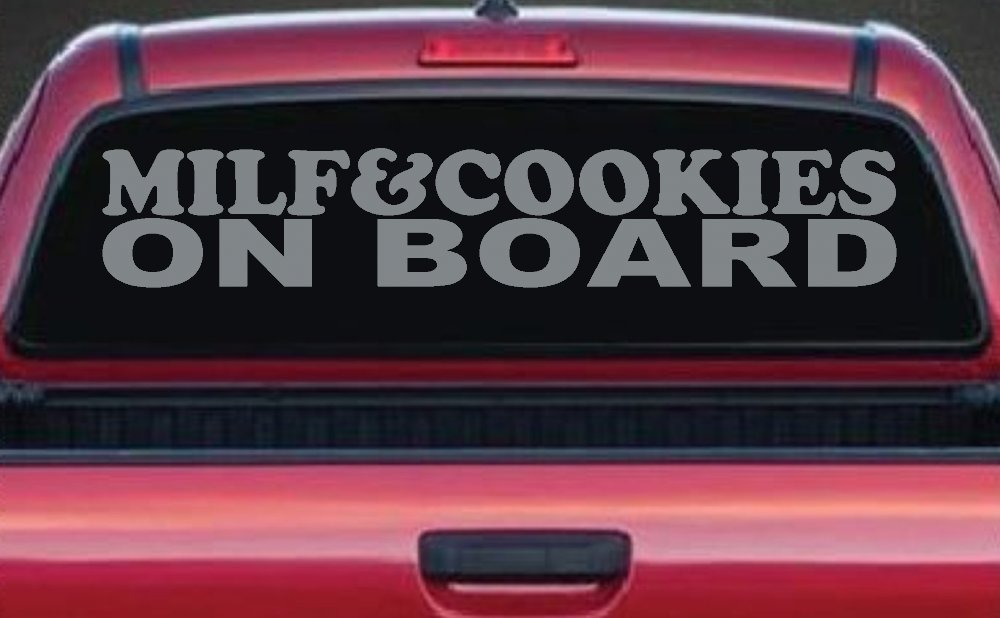 MILF & Cookies On Board Funny Car or Truck Window Decal Sticker