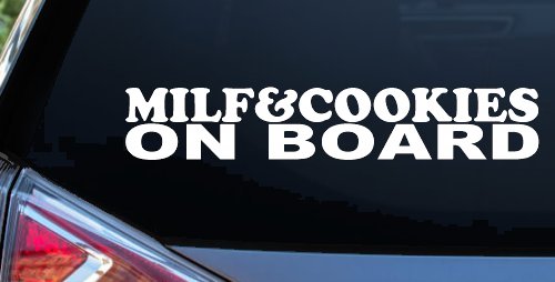 MILF & Cookies On Board Funny Car or Truck Window Decal Sticker