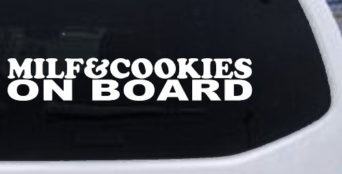 MILF & Cookies On Board Funny Car or Truck Window Decal Sticker