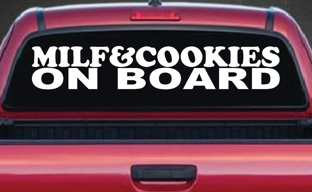 MILF & Cookies On Board Funny Car or Truck Window Decal Sticker