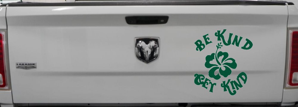 Be Kind Get Kind Flower Inspirational Car or Truck Window Decal Sticker (Dark Green)