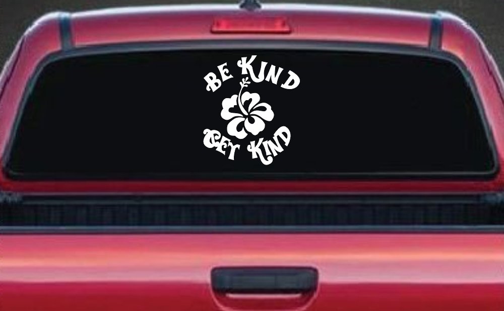 Be Kind Get Kind Flower Inspirational Car or Truck Window Decal Sticker (White)