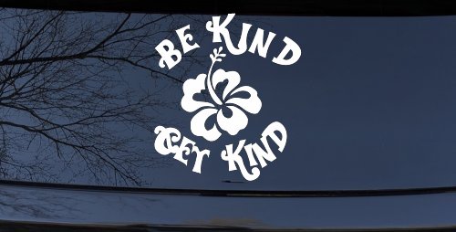Be Kind Get Kind Flower Inspirational Car or Truck Window Decal Sticker (White)