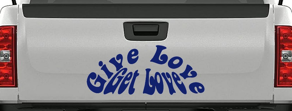 Give Love Get Love Inspirational Car or Truck Window Vinyl Decal Sticker (Navy)
