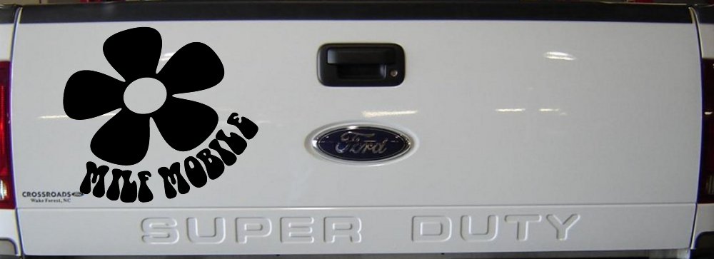 MILF Mobile Funny Car or Truck Window Decal Sticker (Black)